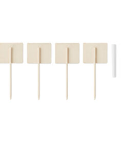Confezione da 4 segna antipasti per antipasti in MDF con gessetto.