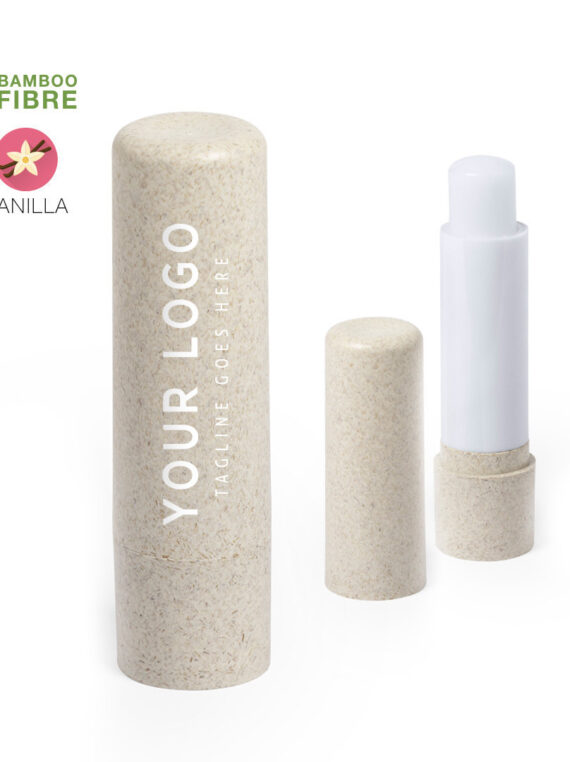 Balsamo labbra aroma vaniglia confezione in fibra di bambù
