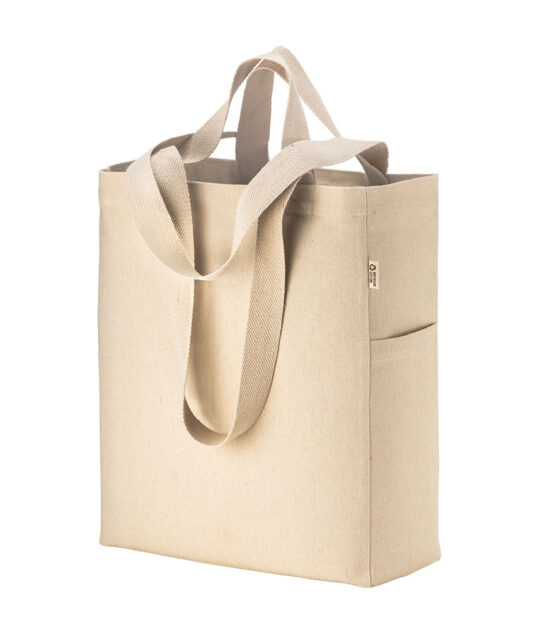 Shopper in cotone con tasca