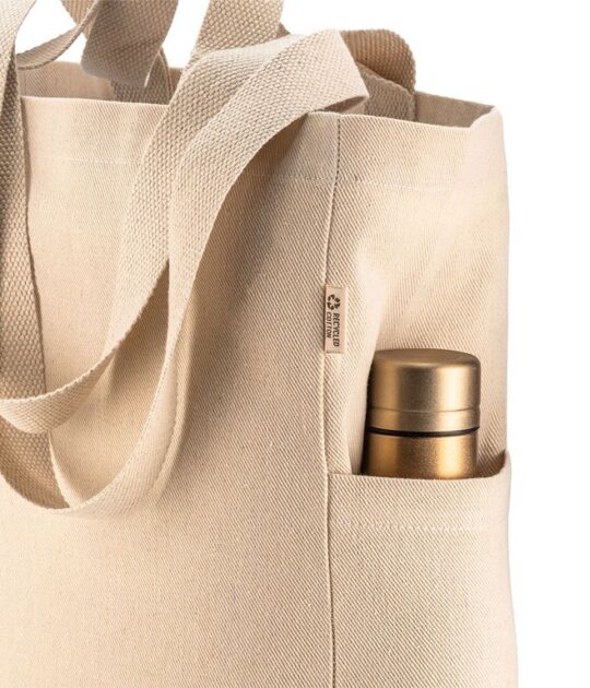 Shopper in cotone con tasca